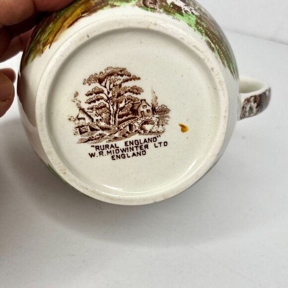 Vtg Porcelain Creamer 4.25" Rural England W.R. Midwinter Ltd - Picture 6 of 13